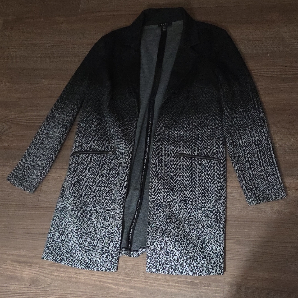Stylish Black and Gray Tribal Women's Coat
